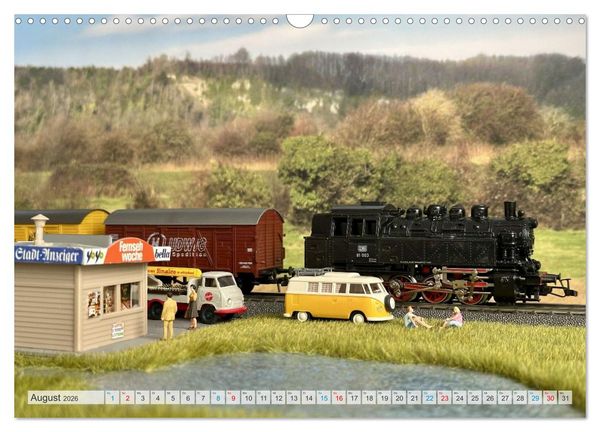 Produktbild: Retrobahnen en miniature (Wandkalender 2026 DIN A3 quer), CALVENDO Monatskalender