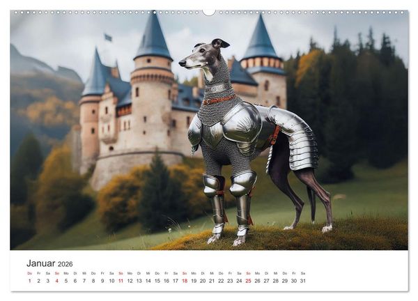 Produktbild: Funny Greyhounds - Windhunde mal anders (Wandkalender 2026 DIN A2 quer), CALVENDO Monatskalender