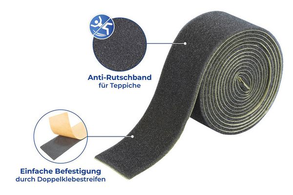 Antirutsch-Teppichband 2 m, 6er Set, 6 Meter Band