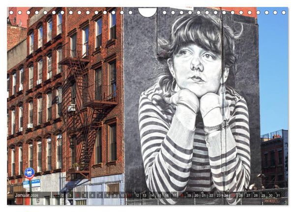 Produktbild: Stra&szlig;enkunst in New York - Graffiti und Murals (Wandkalender 2026 DIN A4 quer), CALVENDO Monatskalender