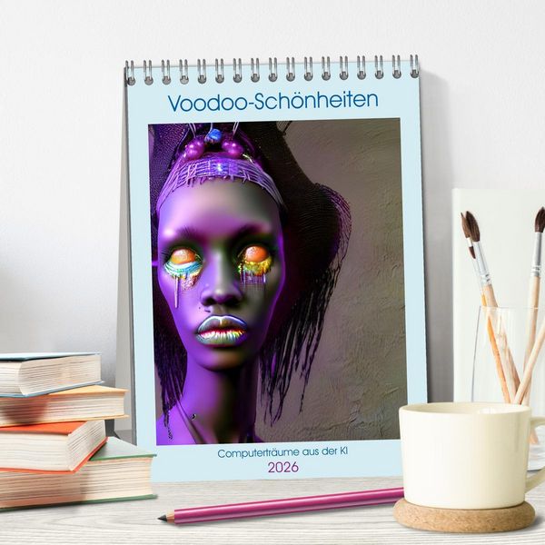 Produktbild: Voodoo-Sch&ouml;nheiten - Computertr&auml;ume aus der KI (Tischkalender 2026 DIN A5 hoch), CALVENDO Monatskalender