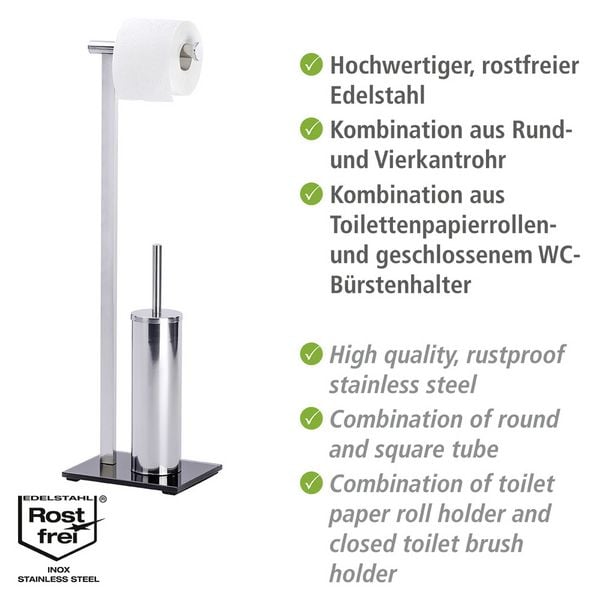 Produktbild: Stand WC-Garnitur Mod. Lava, aus rostfreiem Edelstahl