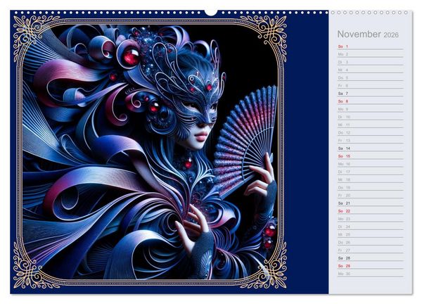 Produktbild: Gesichter als Leinwand (hochwertiger Premium Wandkalender 2026 DIN A2 quer), Kunstdruck in Hochglanz