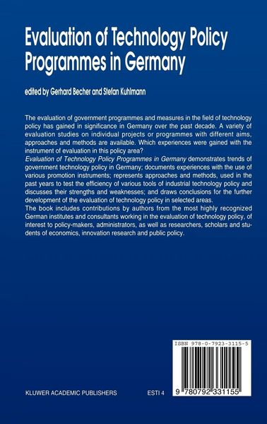 Produktbild: Evaluation of Technology Policy Programmes in Germany