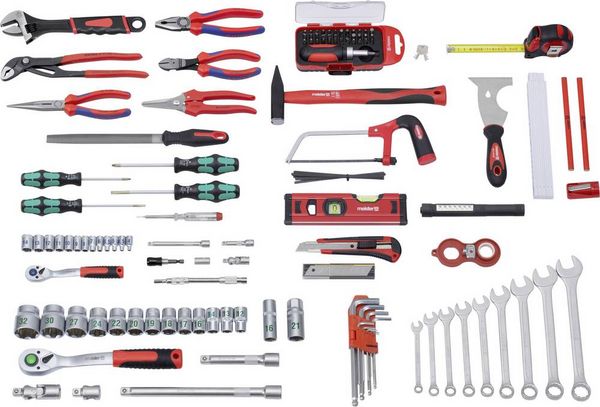 Produktbild: Meister Werkzeuge WU8973750 Universal Werkzeugkoffer best&uuml;ckt 131teilig (L x B x H) 460 x 320 x 140 mm
