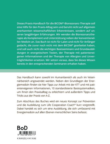 Produktbild: Das Praxis-Handbuch f&uuml;r die BICOM&reg;-Bioresonanztherapie