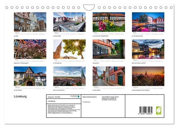 Produktbild: L&uuml;neburg (Wandkalender 2026 DIN A4 quer), CALVENDO Monatskalender