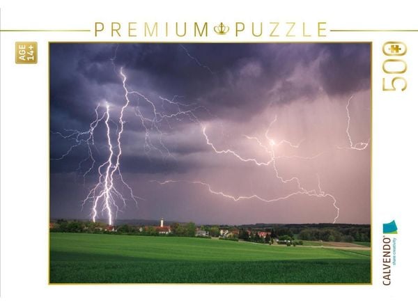 CALVENDO Puzzle Nahe Blitzschläge in Bayern | 500 Teile Lege-Größe 48 × 36 cm Foto-Puzzle für Erwachsene
