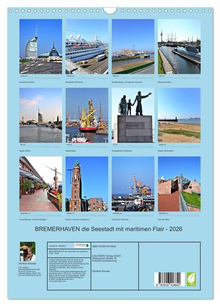Produktbild: BREMERHAVEN die Seestadt mit maritimen Flair - 2026 (Wandkalender 2026 DIN A3 hoch), CALVENDO Monatskalender