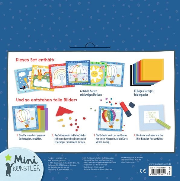 Produktbild: Mein 1. Bastelset: Kn&uuml;ddelbilder Regenbogen (Mini-K&uuml;nstler)