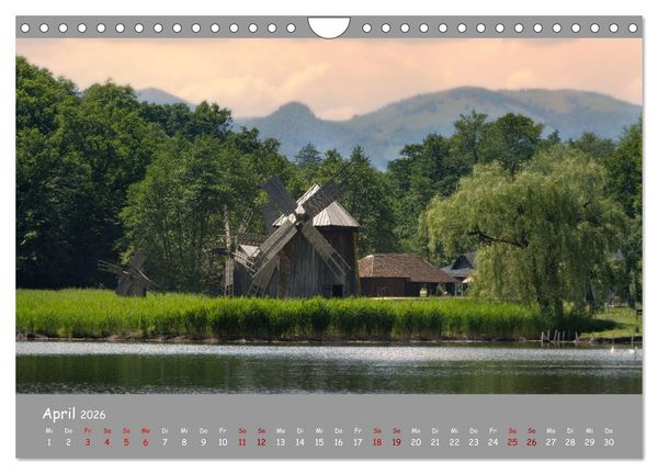 Produktbild: Historische M&uuml;hlen - R&auml;der und Fl&uuml;gel der Vergangenheit (Wandkalender 2026 DIN A4 quer), CALVENDO Monatskalender