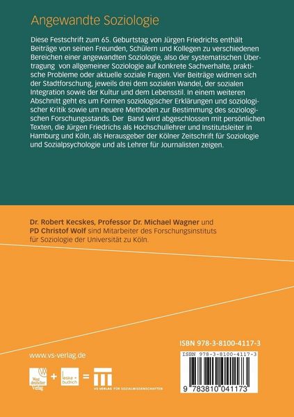 Produktbild: Angewandte Soziologie