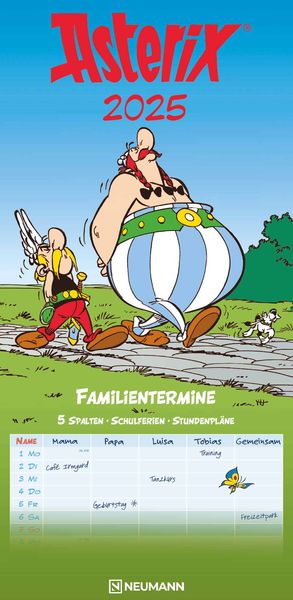 Asterix 2025 Familienplaner - Familien-Timer - Termin-Planer - Kids - Kinder-Kalender - Familien-Kalender - 22x45