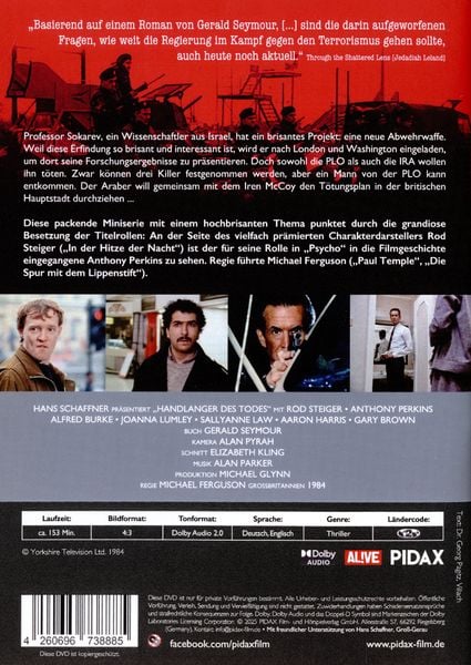 Produktbild: Handlanger des Todes / Der packende Zweiteiler mit Rod Steiger und Anthony Perkins (Pidax Serien-Klassiker)
