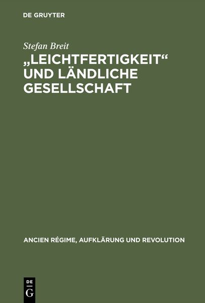 Produktbild: "Leichtfertigkeit" und l&auml;ndliche Gesellschaft