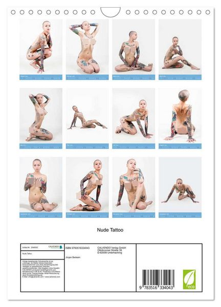 Produktbild: Nude Tattoo (Wandkalender 2026 DIN A4 hoch), CALVENDO Monatskalender