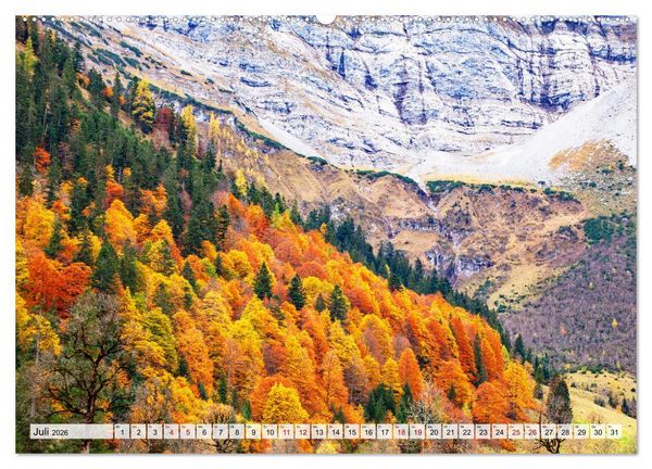 Produktbild: Herbstflammen im Karwendel- und Wettersteingebirge (hochwertiger Premium Wandkalender 2026 DIN A2 quer), Kunstdruck in Hochglanz
