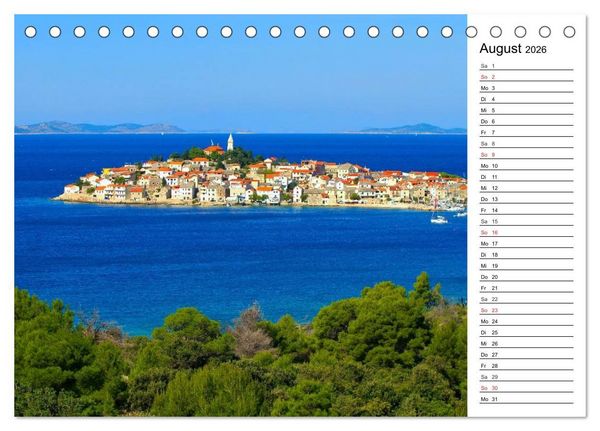 Produktbild: Kroatien - Traumhafte Landschaften und faszinierende St&auml;dte (Tischkalender 2026 DIN A5 quer), CALVENDO Monatskalender