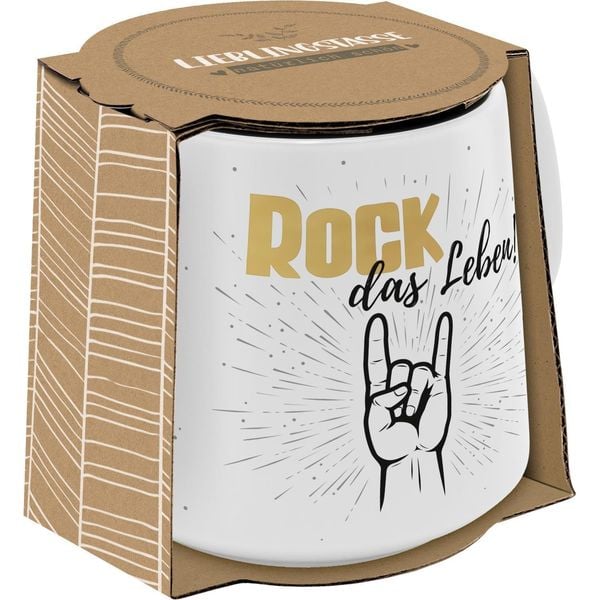 Produktbild: GRUSS & CO Tasse konisch "Rock das Leben!"
