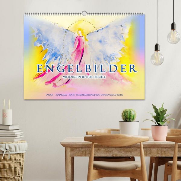 Produktbild: Engelbilder mit Botschaften f&uuml;r die Seele (Wandkalender 2026 DIN A2 quer), CALVENDO Monatskalender