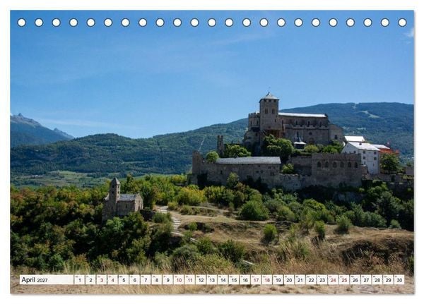 Produktbild: Sion im Wallis - zwischen Reben und Bergen (Tischkalender 2027 DIN A5 quer), CALVENDO Monatskalender