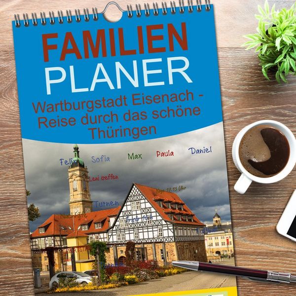 Produktbild: Familienplaner 2026 - Wartburgstadt Eisenach - Reise durch das sch&ouml;ne Th&uuml;ringen mit 5 Spalten (Wandkalender, 21 x 45 cm) CALVENDO