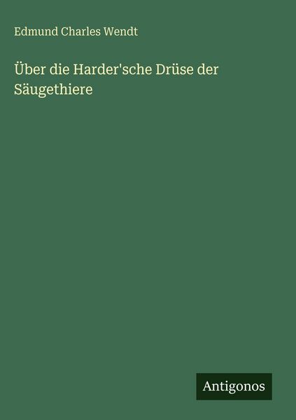 Produktbild: &Uuml;ber die Harder'sche Dr&uuml;se der S&auml;ugethiere