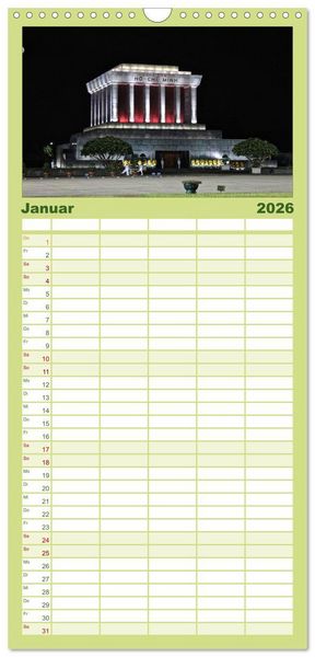 Produktbild: Familienplaner 2026 - Vietnam &ndash; Land der Kontraste 2026 mit 5 Spalten (Wandkalender, 21 x 45 cm) CALVENDO