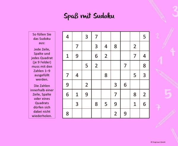 Einfache Sudokus für Senioren, die Spaß machen. Rätsel-Spaß, Beschäftigung und Gedächtnistraining für Senioren. Auch mit Demenz. Großdruck.
