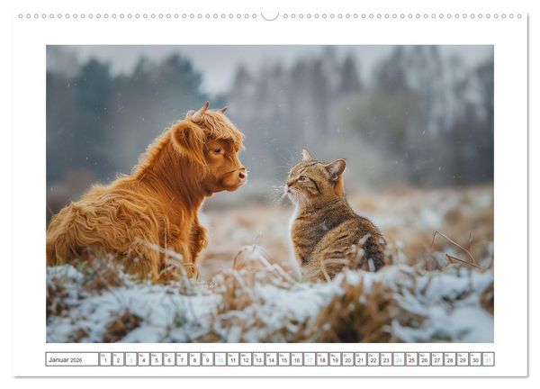 Produktbild: Schottische Hochland Rinder (hochwertiger Premium Wandkalender 2026 DIN A2 quer), Kunstdruck in Hochglanz