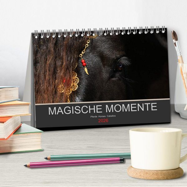 Produktbild: Magische Momente - Pferde Horses Caballos (Tischkalender 2026 DIN A5 quer), CALVENDO Monatskalender