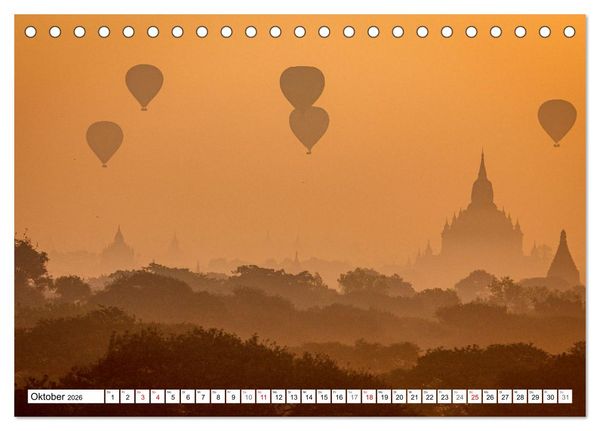 Produktbild: WUNDERVOLLES BAGAN (Tischkalender 2026 DIN A5 quer), CALVENDO Monatskalender