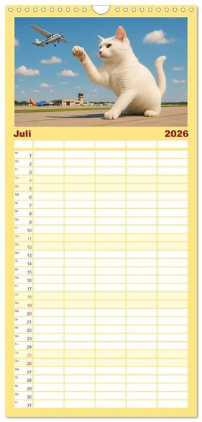Produktbild: Familienplaner 2026 - Katzen Weltherrschaft mit 5 Spalten (Wandkalender, 21 x 45 cm) CALVENDO