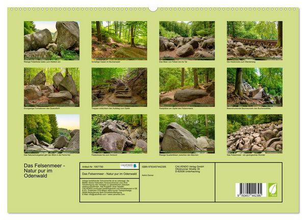Produktbild: Das Felsenmeer - Natur pur im Odenwald (hochwertiger Premium Wandkalender 2026 DIN A2 quer), Kunstdruck in Hochglanz