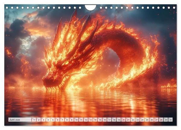 Produktbild: M&Auml;CHTIGE DRACHEN Mystische Wesen (Wandkalender 2026 DIN A4 quer), CALVENDO Monatskalender