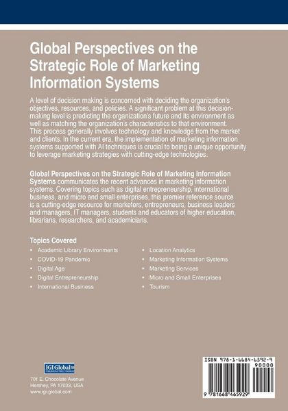 Produktbild: Global Perspectives on the Strategic Role of Marketing Information Systems