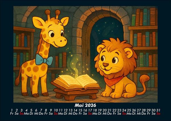 Produktbild: Nala & Buschi in m&auml;rchenhaften Welten 2026 Fotokalender DIN A5