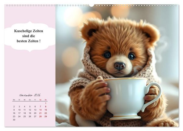 Produktbild: Tierische Herzensbrecher - Charmante Tiere mit ihren Botschaften (Wandkalender 2026 DIN A2 quer), CALVENDO Monatskalender