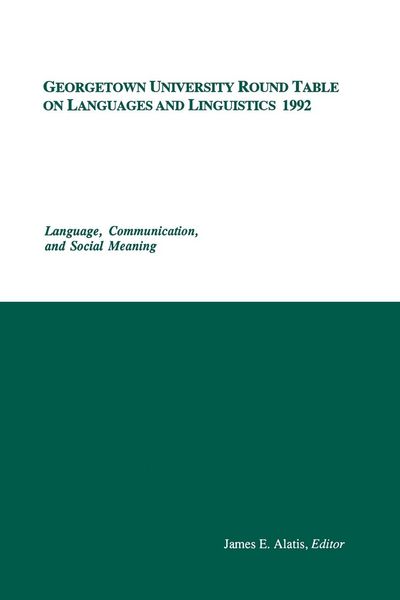Produktbild: Georgetown University Round Table on Languages and Linguistics (GURT) 1992