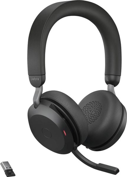 Jabra Evolve2 75 Telefon On Ear Headset Bluetooth®, kabelgebunden Stereo Schwarz Mikrofon-Rauschunterdrückung Lautstärke