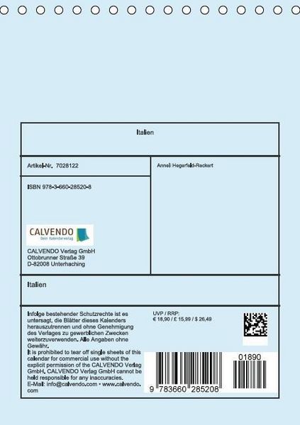 Produktbild: Italien (Tischkalender immerw&auml;hrend DIN A5 hoch)