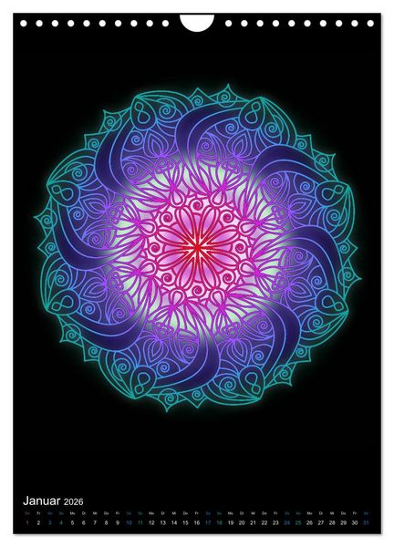 Produktbild: Mandala-Kalender 2026 (Wandkalender 2026 DIN A4 hoch), CALVENDO Monatskalender