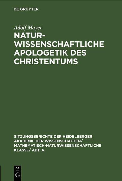 Produktbild: Naturwissenschaftliche Apologetik des Christentums