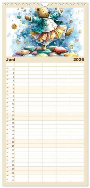 Produktbild: Familienplaner 2026 - Das geheime Leben flauschiger Freunde mit 5 Spalten (Wandkalender, 21 x 45 cm) CALVENDO