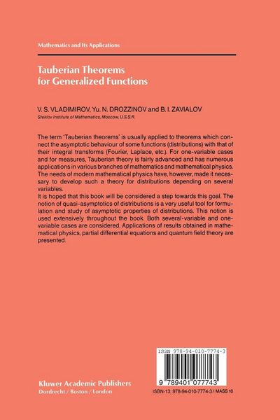Produktbild: Tauberian Theorems for Generalized Functions