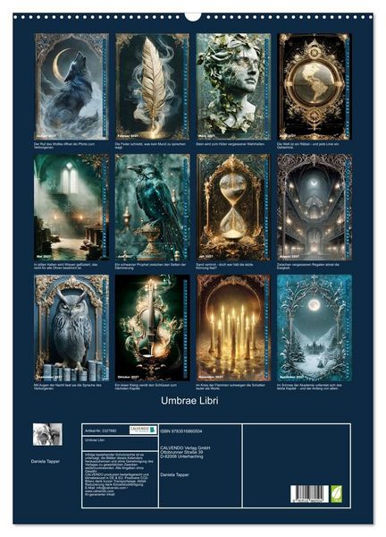 Produktbild: Umbrae Libri (Wandkalender 2027 DIN A2 hoch), CALVENDO Monatskalender