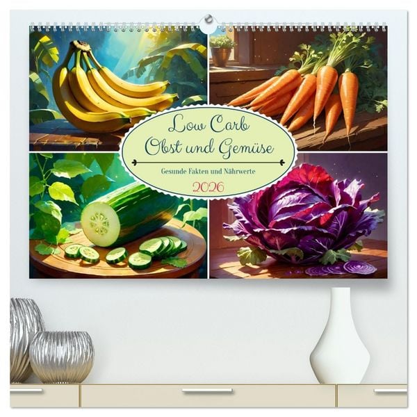 Produktbild: Low Carb Obst und Gem&uuml;se (hochwertiger Premium Wandkalender 2026 DIN A2 quer), Kunstdruck in Hochglanz