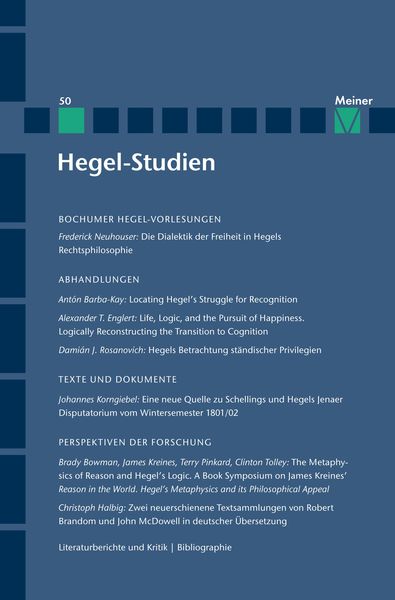 Produktbild: Hegel-Studien Band 50