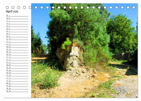 Produktbild: Jakobsweg - Camino Portugues (Tischkalender 2026 DIN A5 quer), CALVENDO Monatskalender