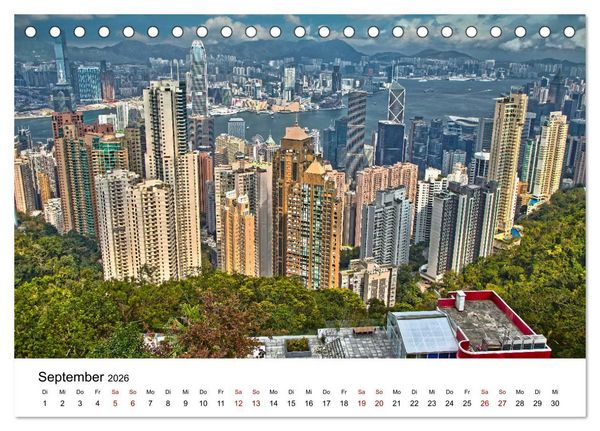 Produktbild: Megacity Hong Kong (Tischkalender 2026 DIN A5 quer), CALVENDO Monatskalender